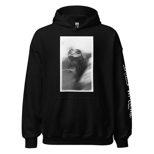 Black Sweatshirt with Extraterrestrial Parody Makeover: An LGBTQ+ Artwork by Donny Meloche