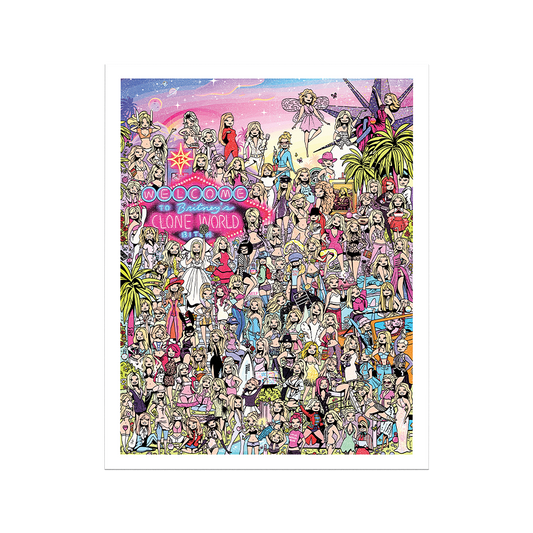 Britney Spears Clone World - Where's Waldo Illustration - Art Print