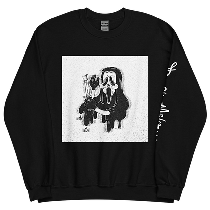Ghostface Killer Haircut - Scream Horror Art Parody - Unisex Sweatshirt