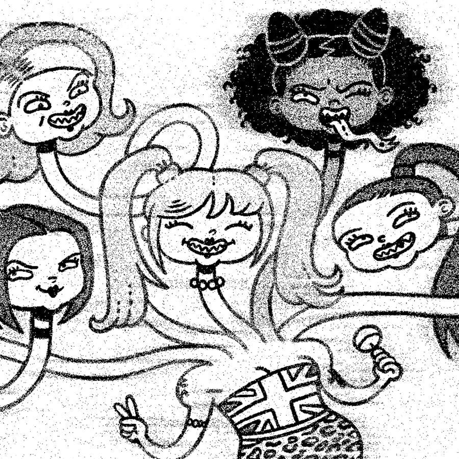 Spooky Spice - Spice Girls Gothic Girl Power -  Halloween Monster Mashup - Art Print